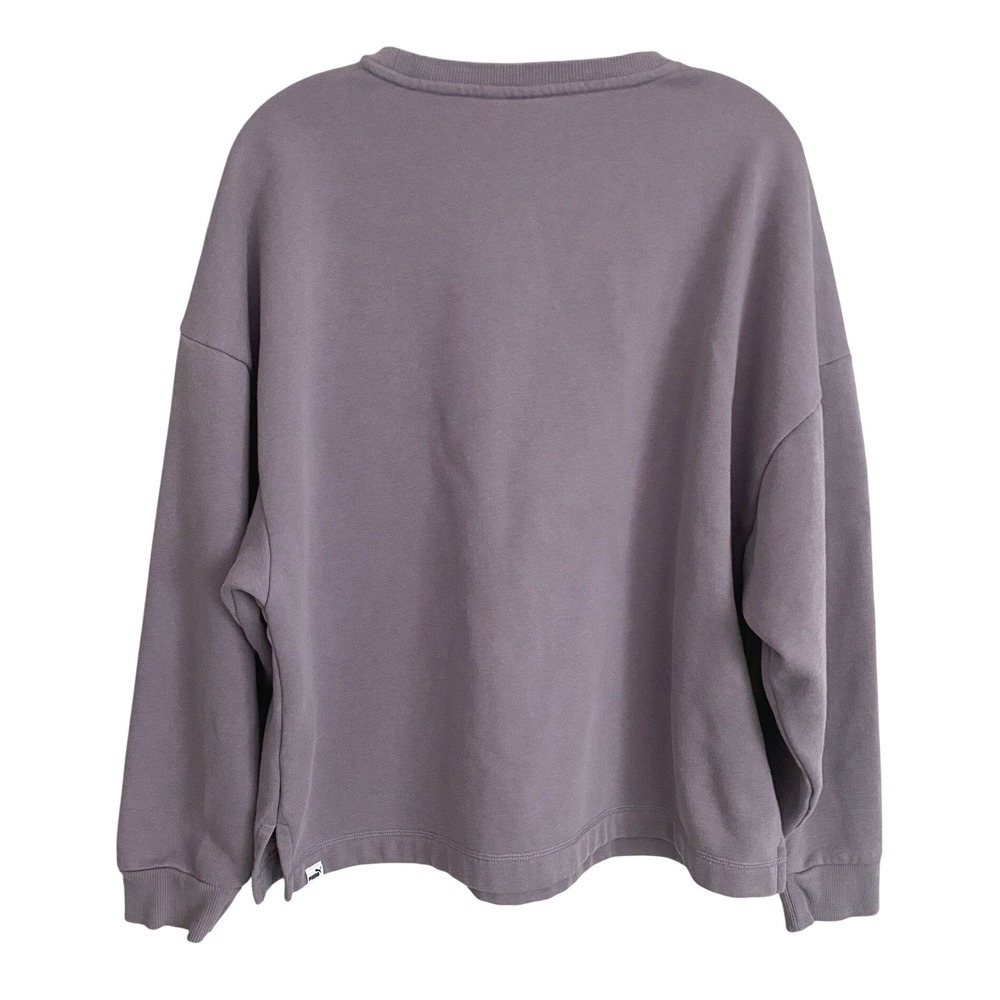 Puma Womens Relaxed Fit Fleece Crewneck Sweatshirt Purple 685750-03 - Picture 11 of 12